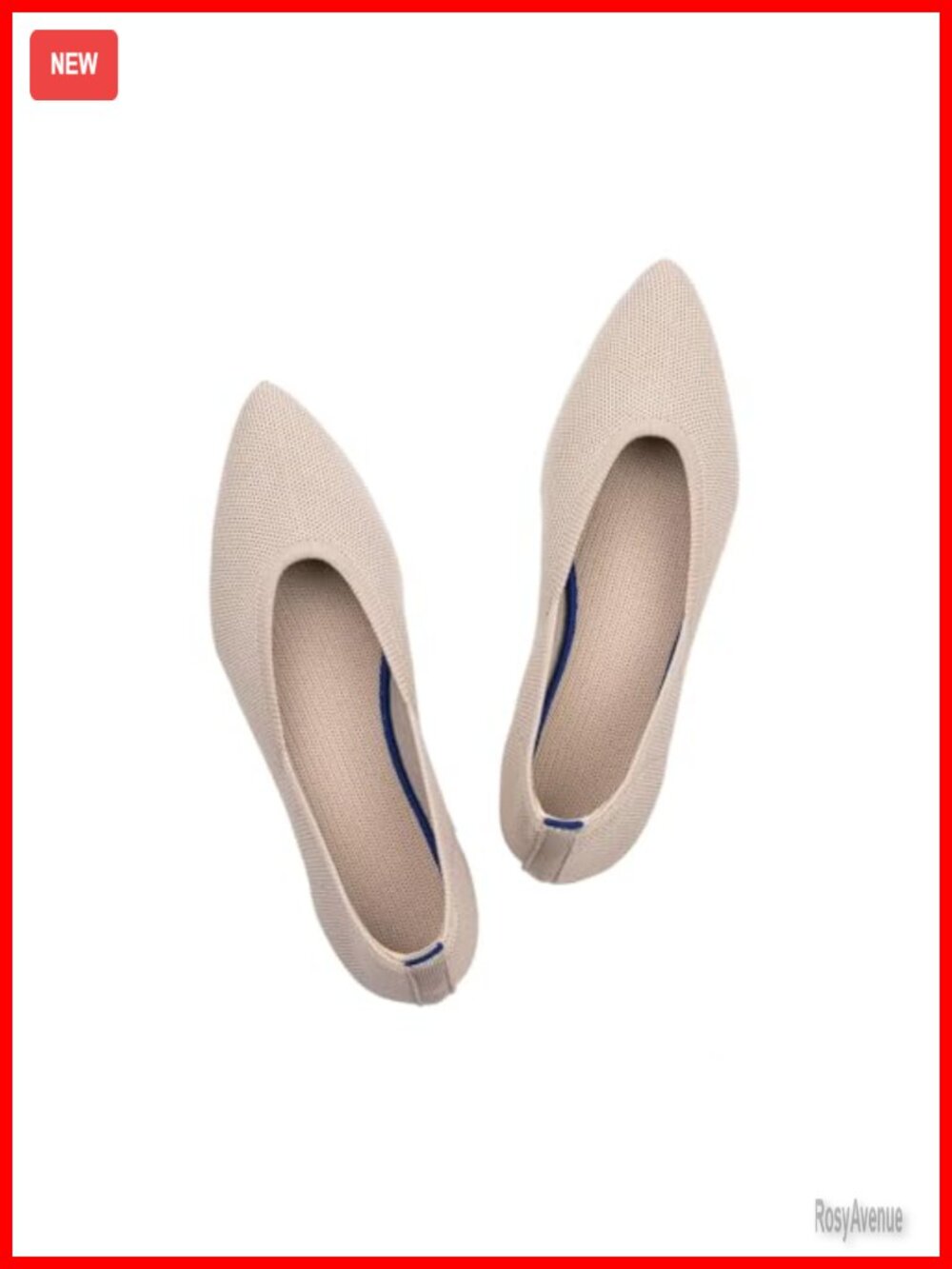Frank Mully Womens Pointed Toe Knit Flats SlipOn Dress Shoes Comfort